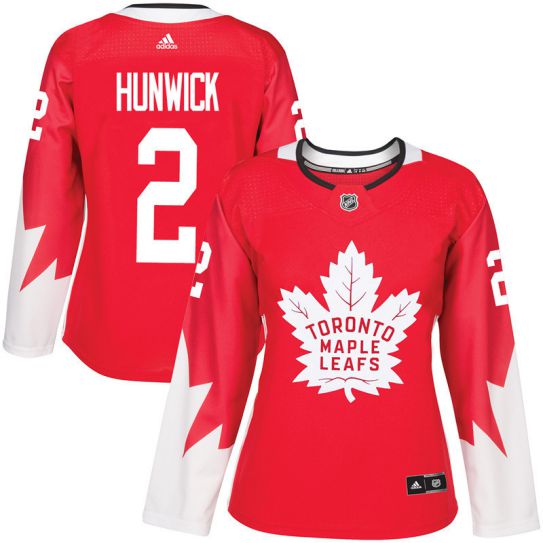 2017 NHL Toronto Maple Leafs women #2 Matt Hunwick red jersey->->Women Jersey